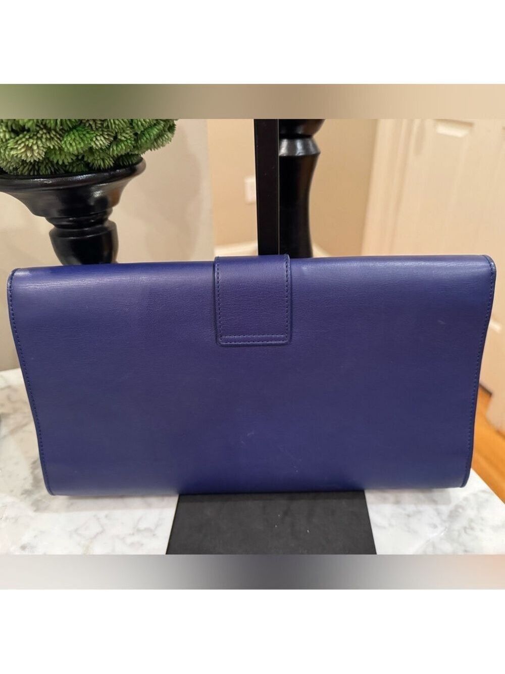 Saint Laurent - Classic Y Ligne Clutch Blue Leather - EUC - Picture 2 of 10